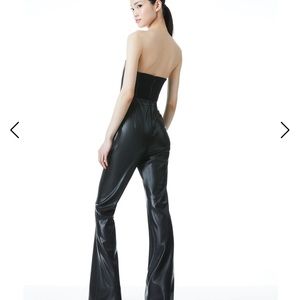Alice and Olivia vegan leather jumpsuit size 4 new